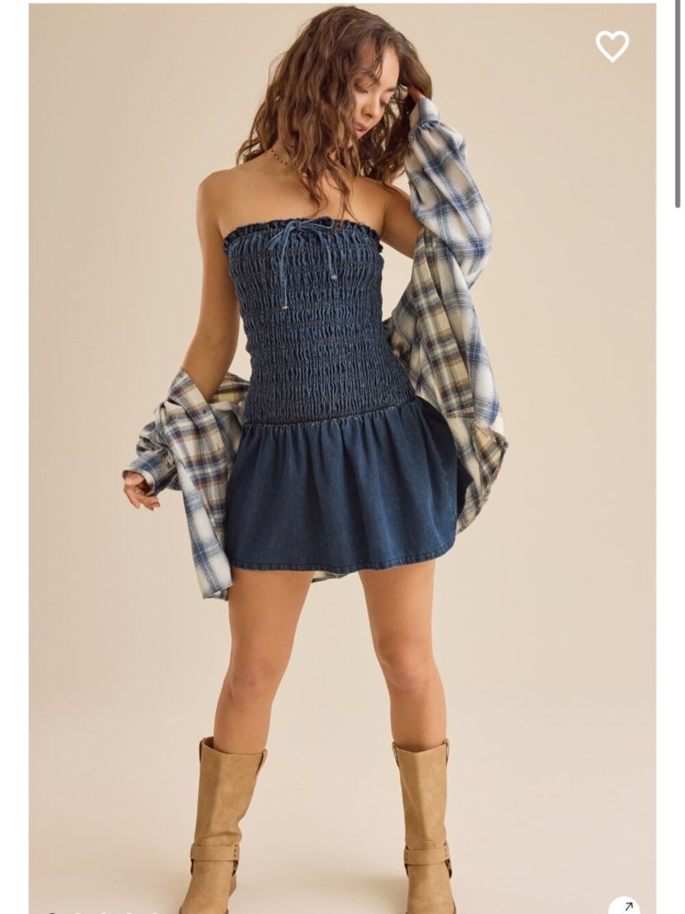 Skyler Denim Mini Dress Altar'd State Denim Dress NWT